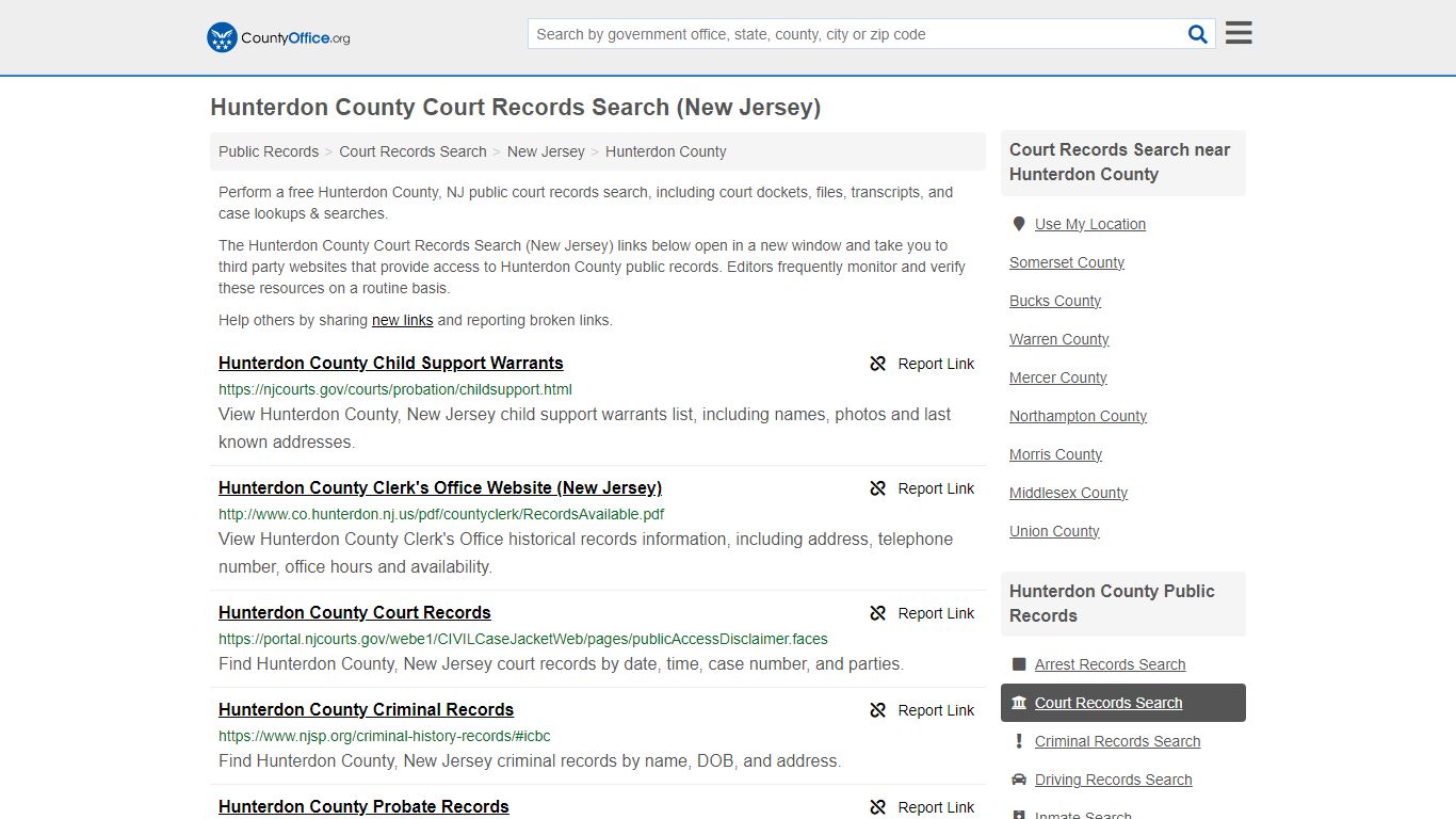 Hunterdon County Court Records Search (New Jersey) - County Office