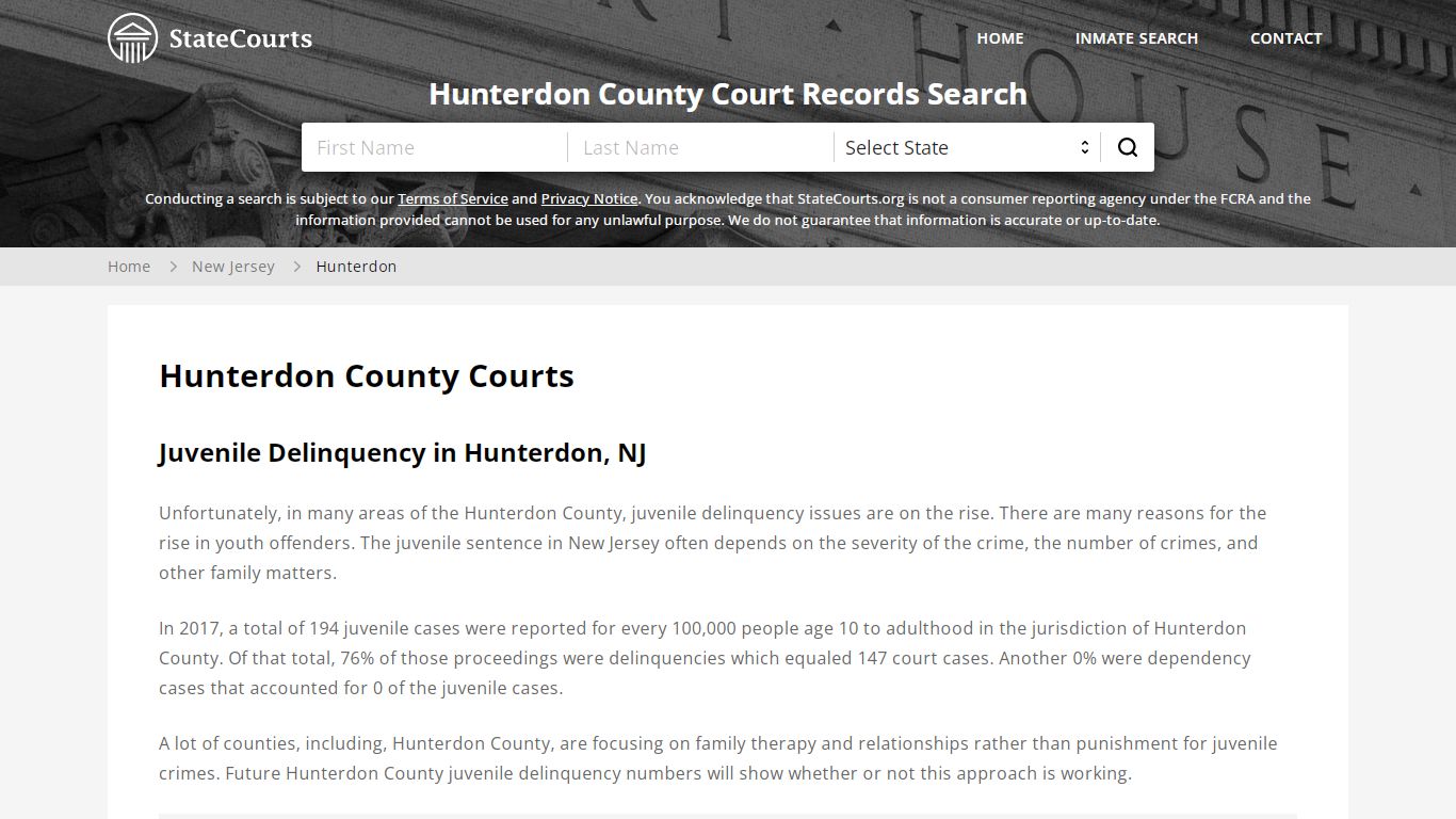 Hunterdon County, NJ Courts - Records & Cases - StateCourts